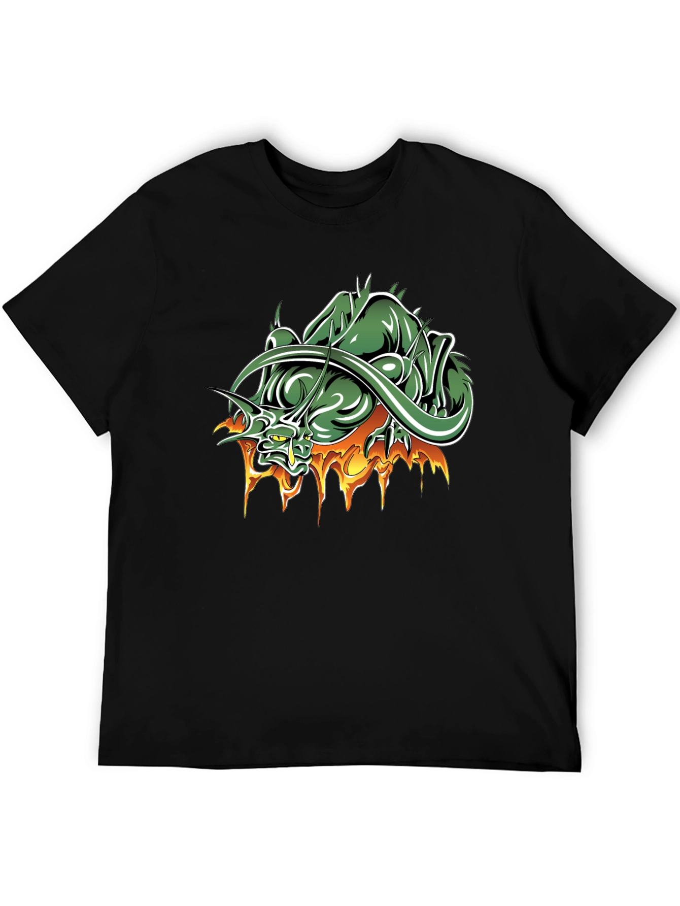 Mens Black T-Shirt with Dragon Graphic