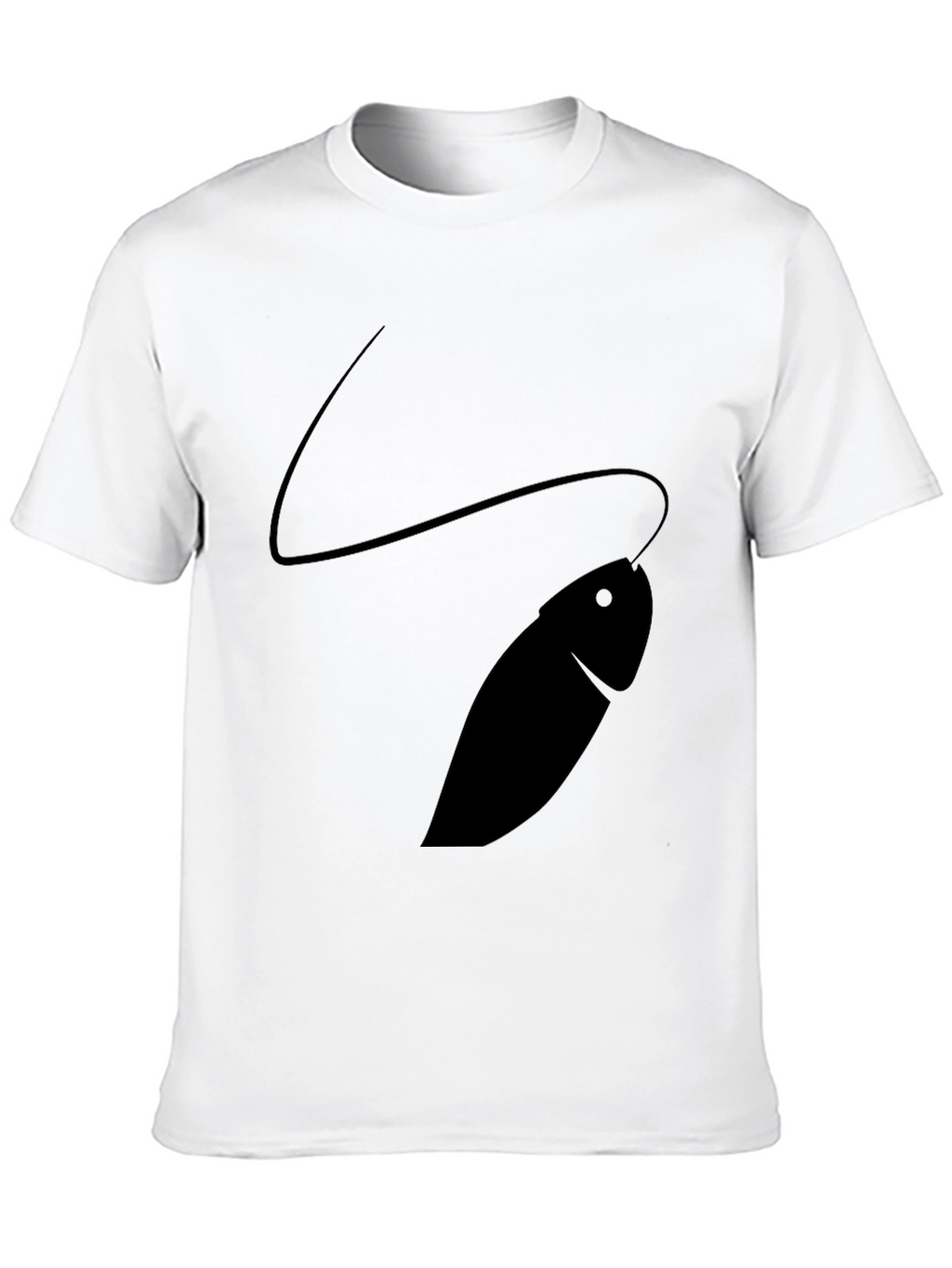 Mens Black T-Shirt with Fish Design