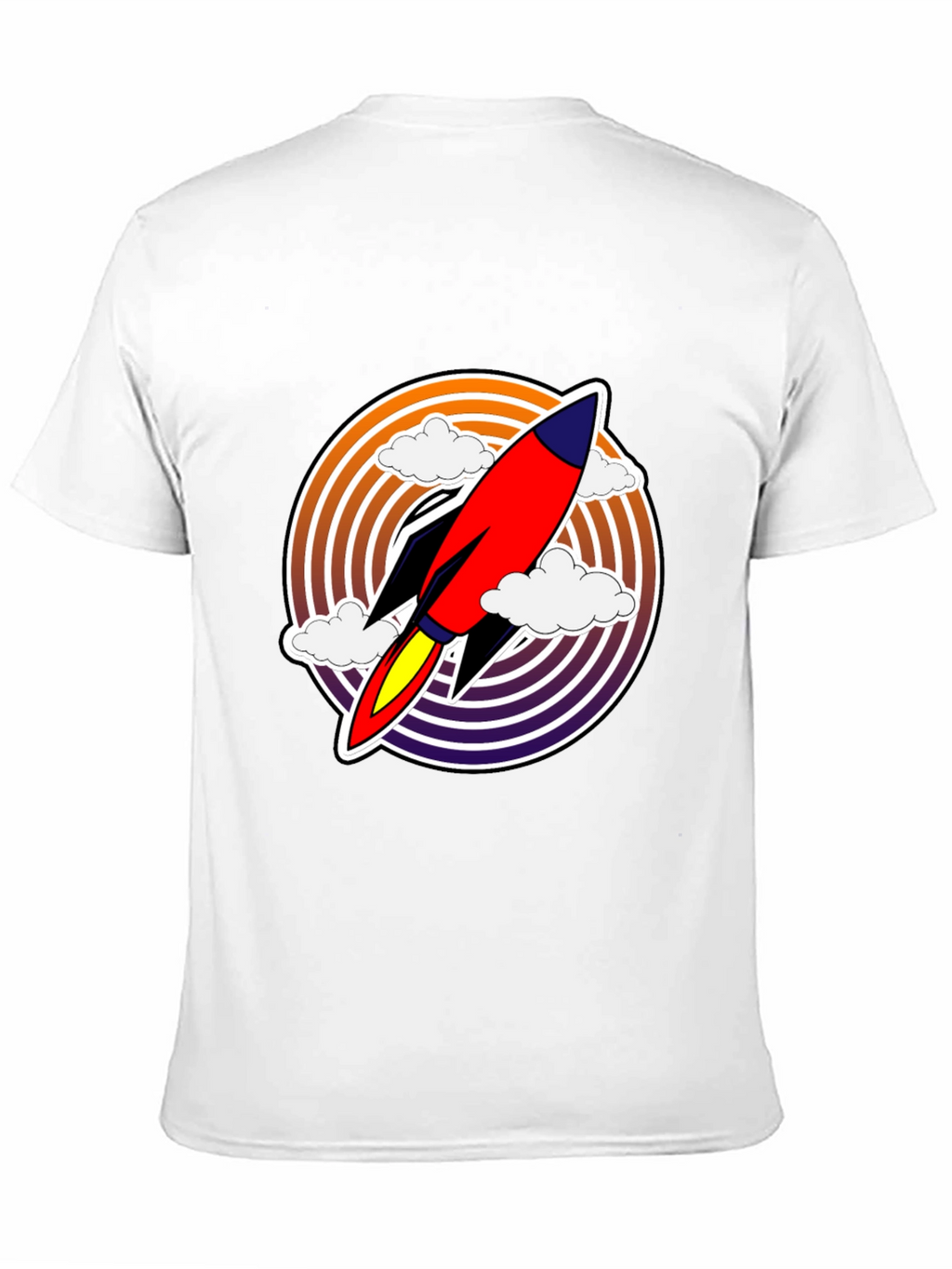 Retro Rocket Launch T-Shirt - Black Graphic Tee