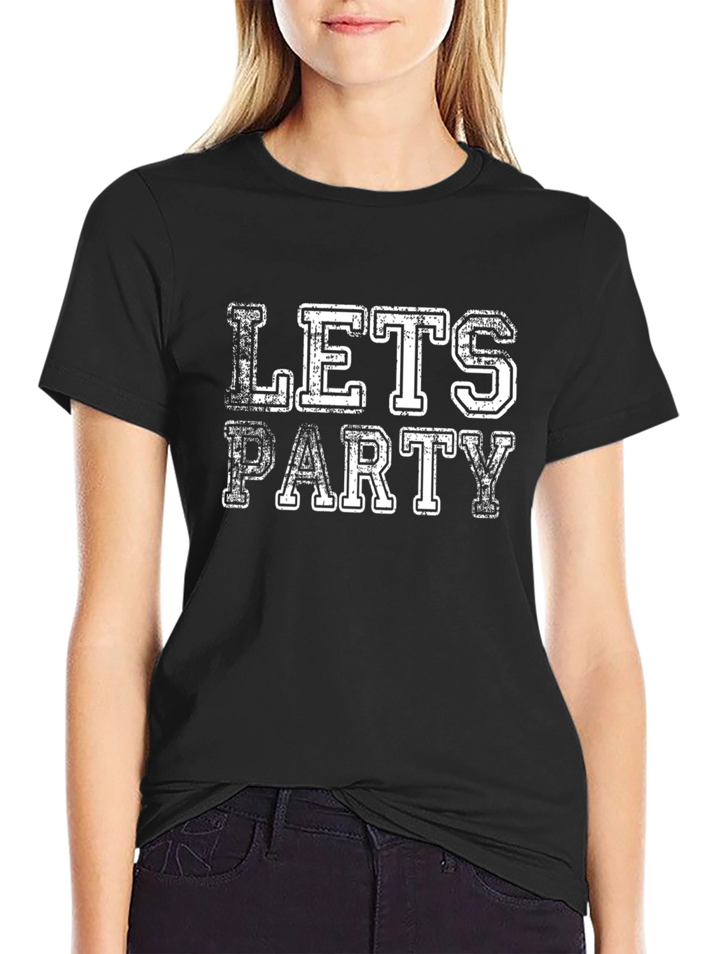 Lets Party Graphic Tee - Black Cotton T-Shirt