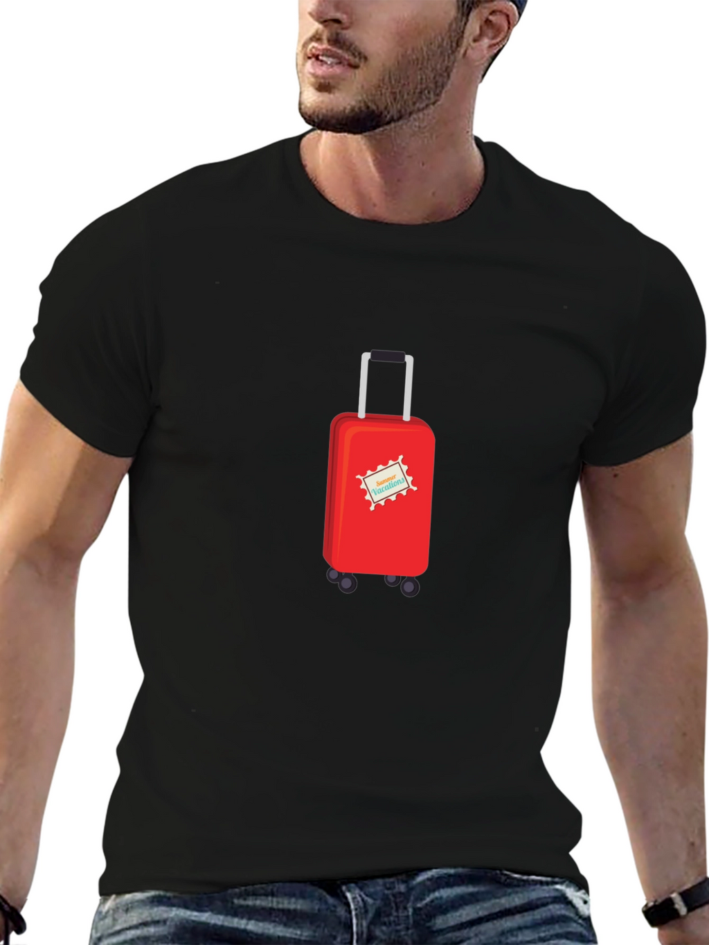 Summer Vacation Suitcase Graphic Tee
