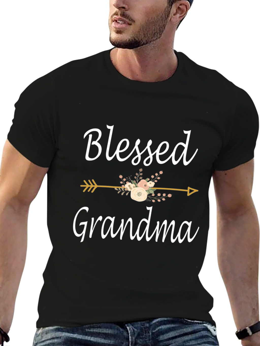 Blessed Grandma Floral Arrow Graphic Tee