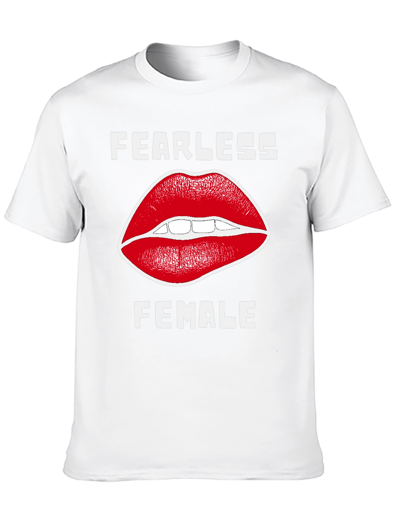 Fearless Female Graphic Tee - Red Lips