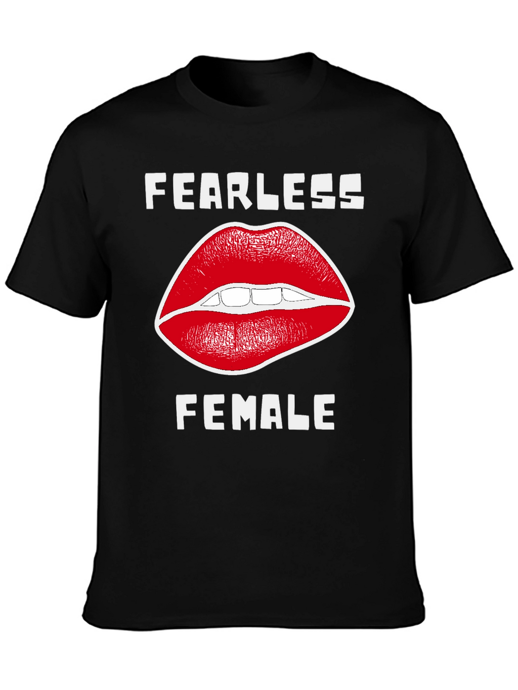 Fearless Female Graphic Tee - Red Lips