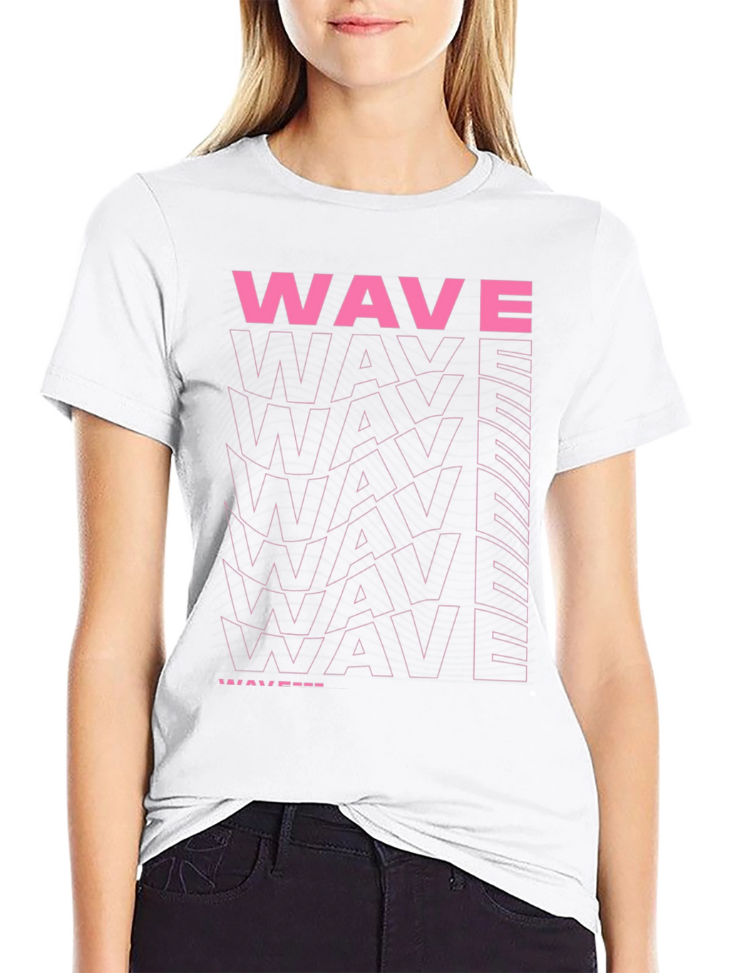 Retro Wave Graphic Print Black Tee