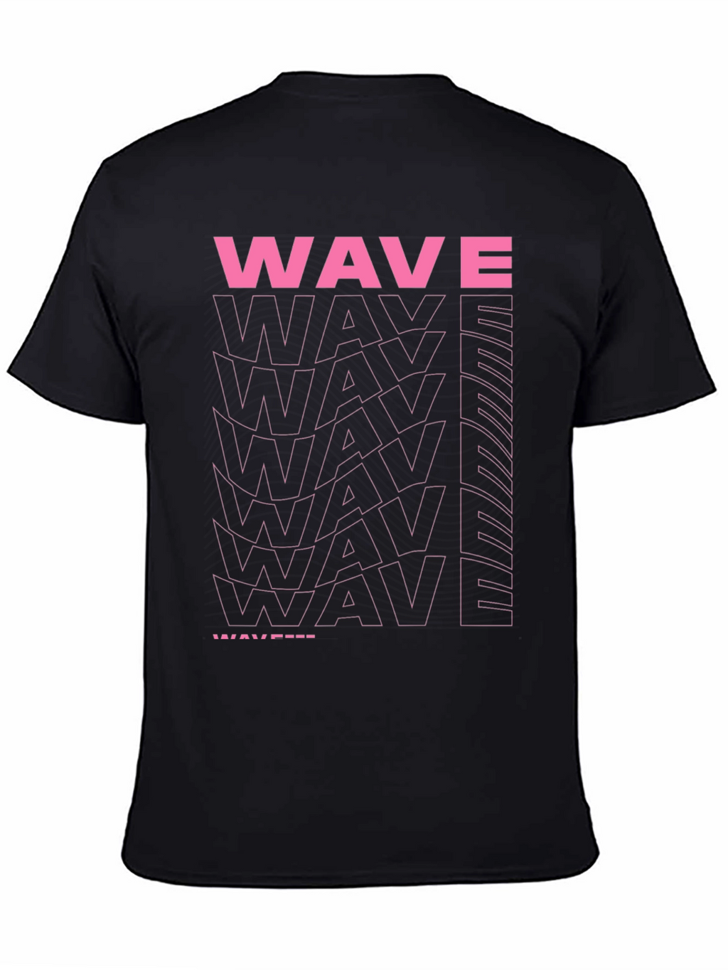 Retro Wave Graphic Print Black Tee