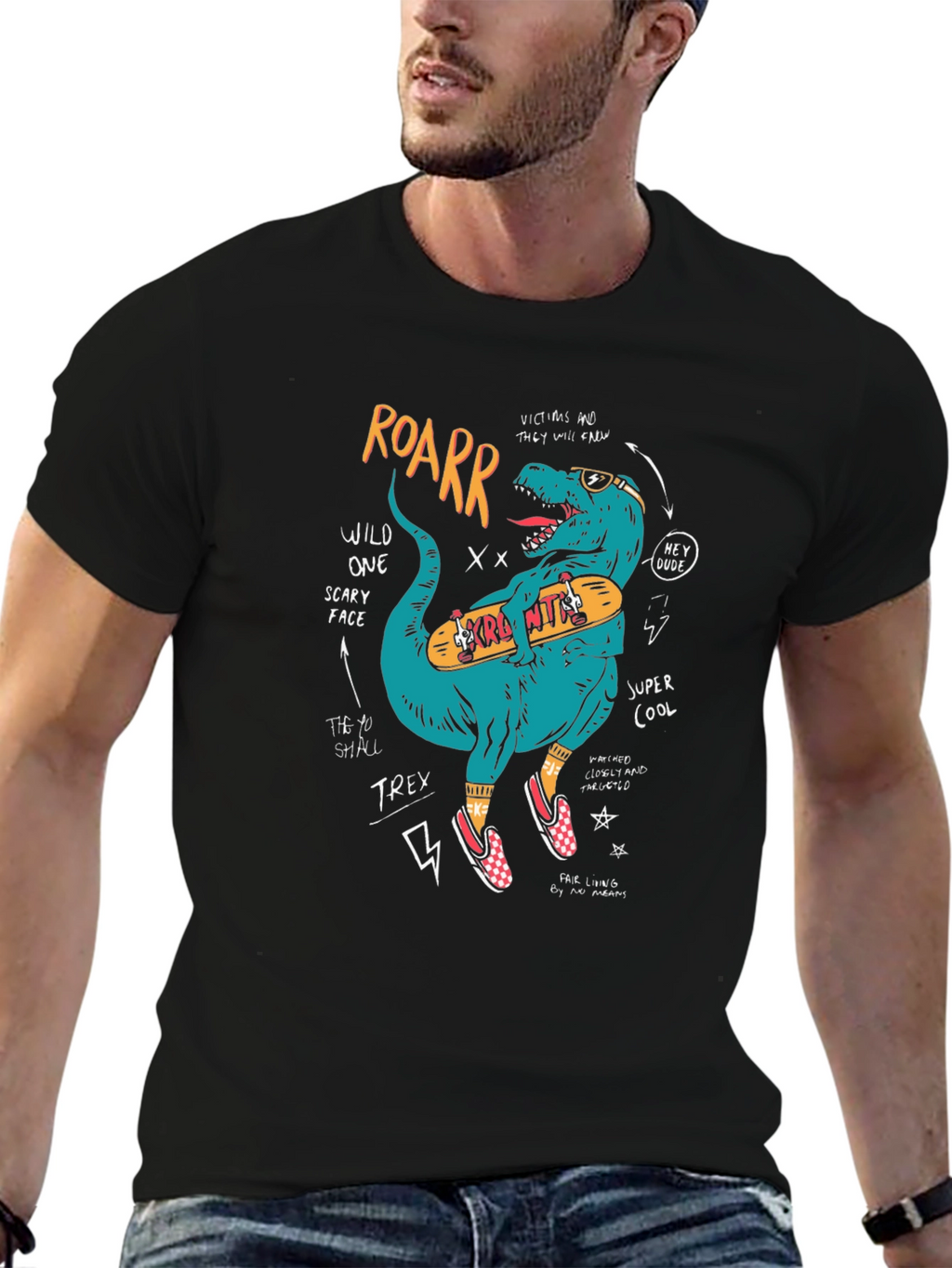 Skateboarding T-Rex Graphic Tee