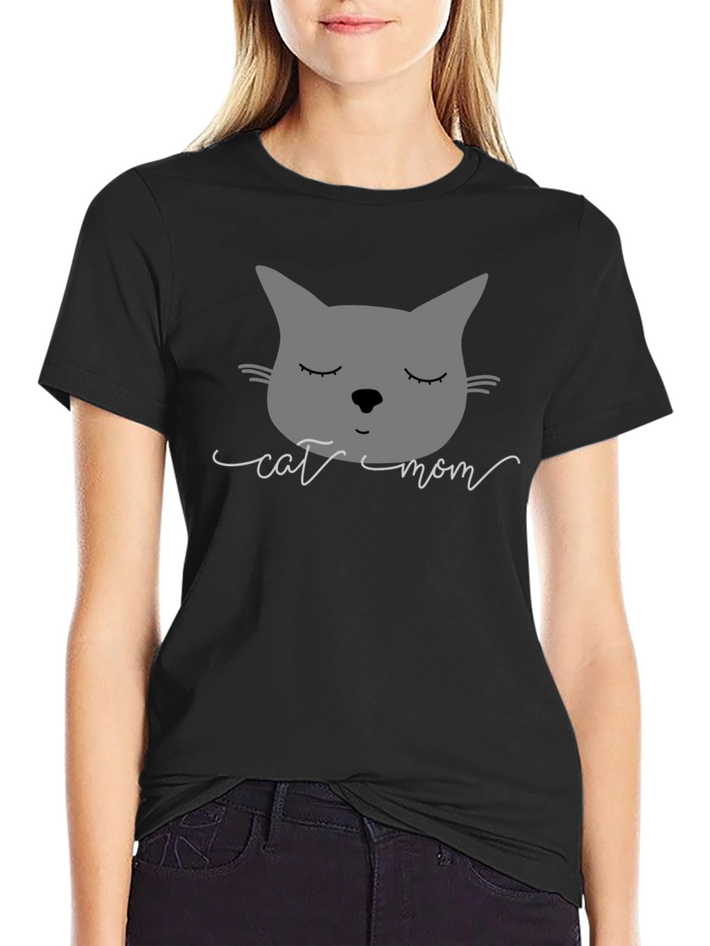 Cat Mom Graphic Tee - Soft Cotton Blend
