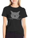 Cat Mom Graphic Tee - Soft Cotton Blend
