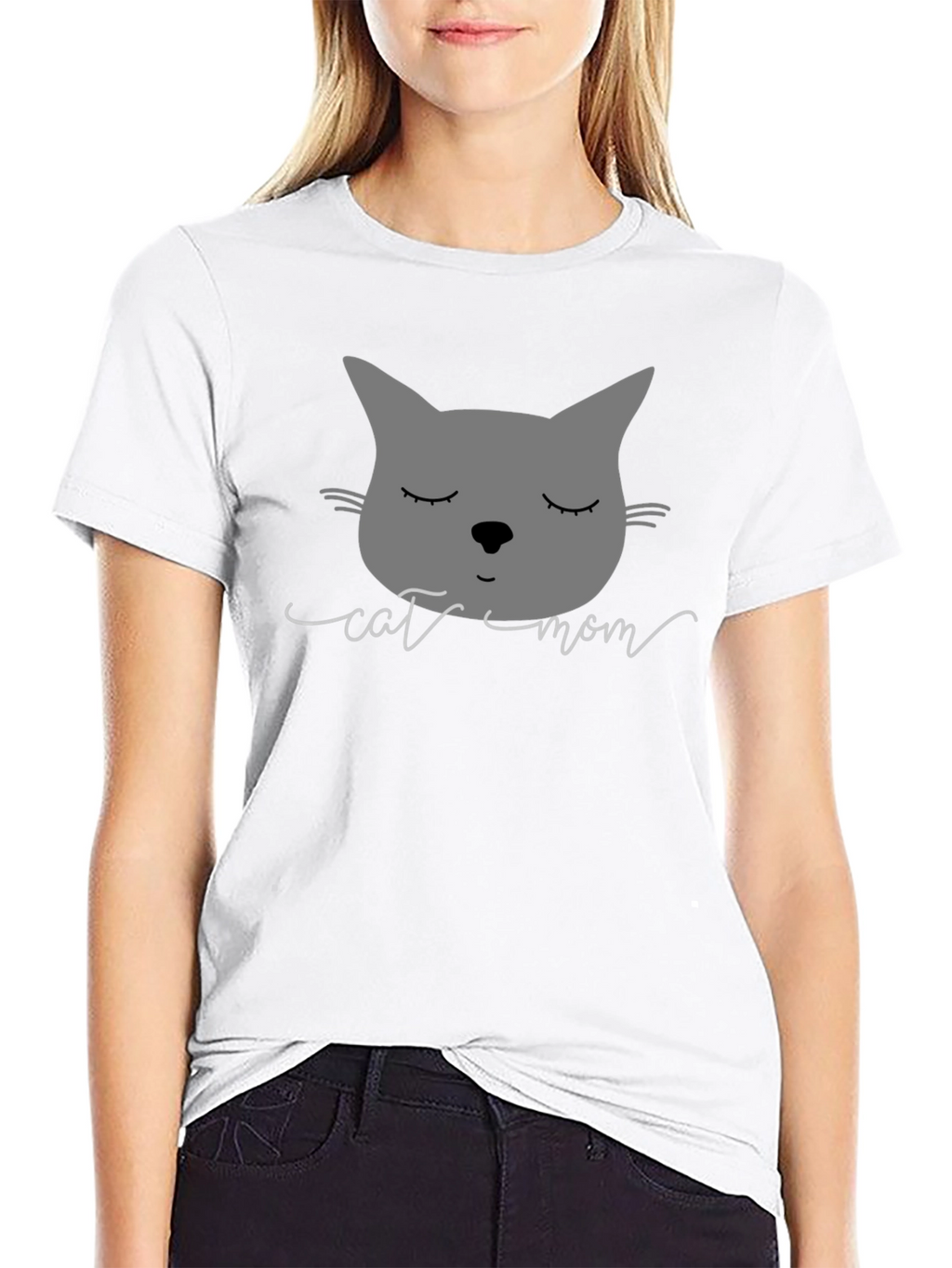 Cat Mom Graphic Tee - Soft Cotton Blend