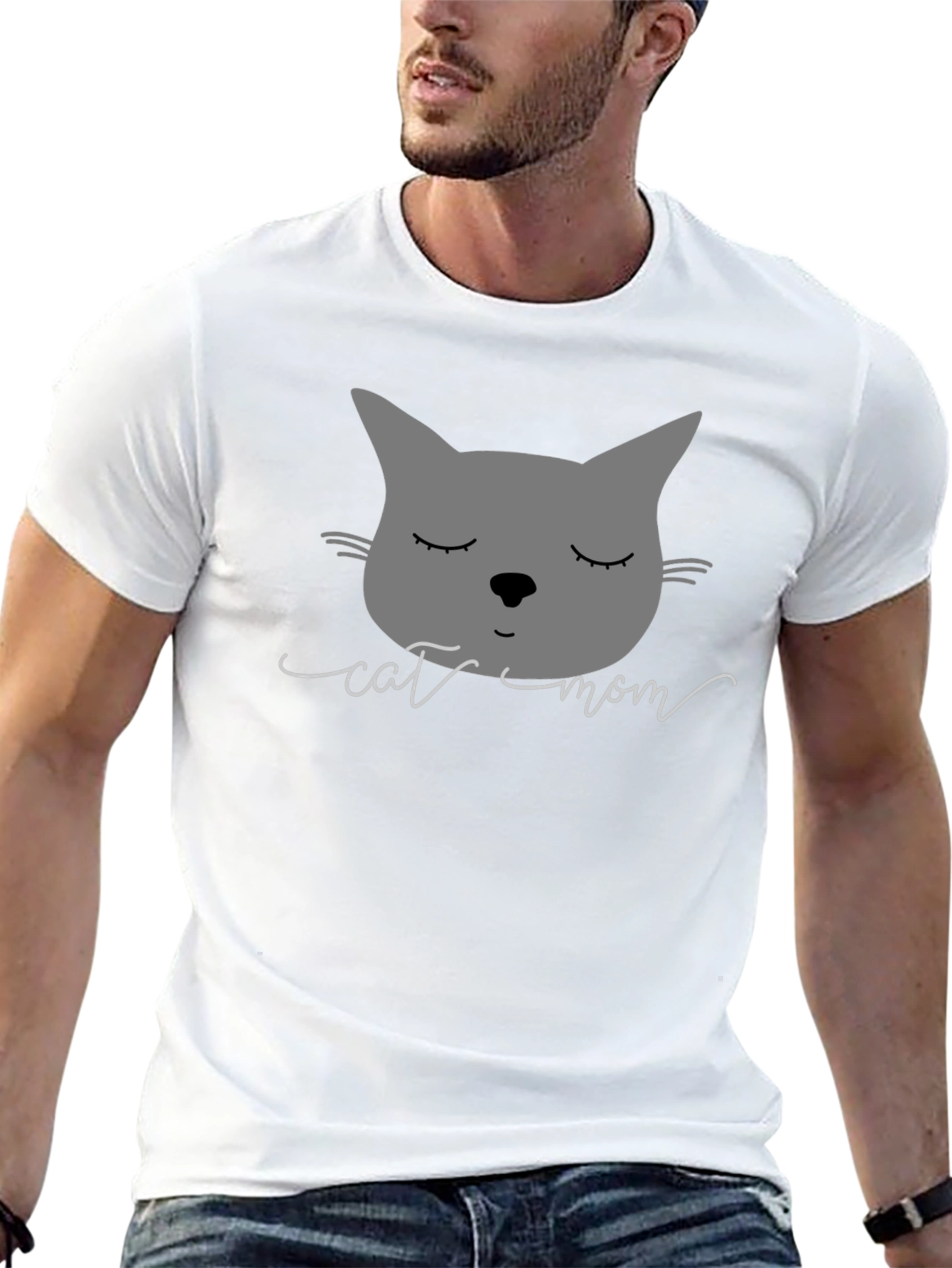 Cat Mom Graphic Tee - Soft Cotton Blend