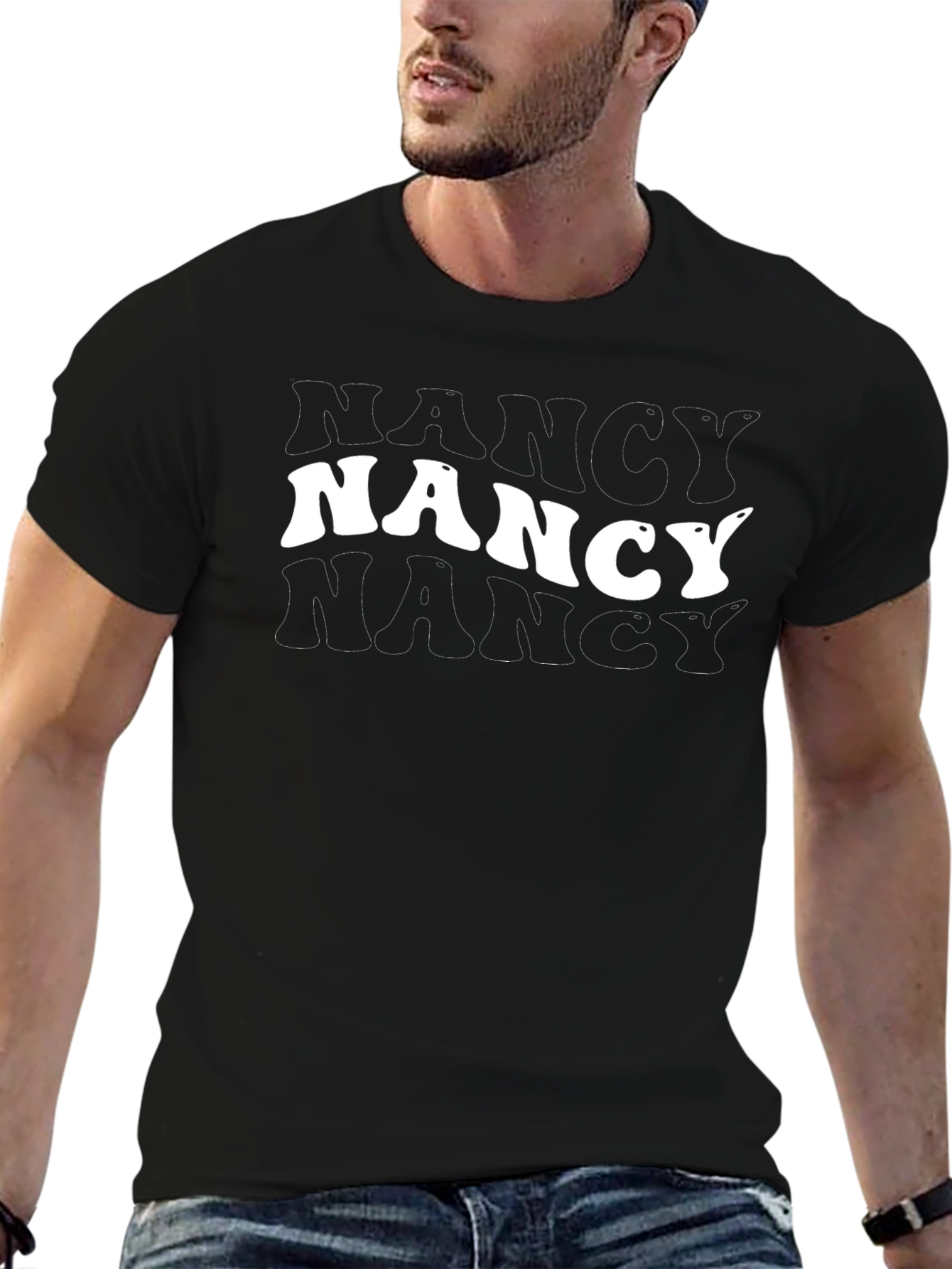 Retro Nancy T-Shirt - Black Cotton Blend