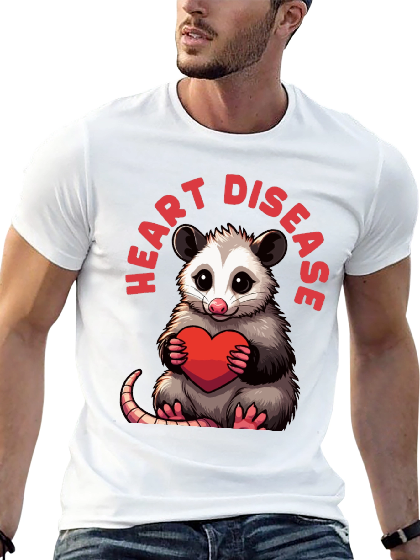 Cute Opossum Heart Disease T-Shirt