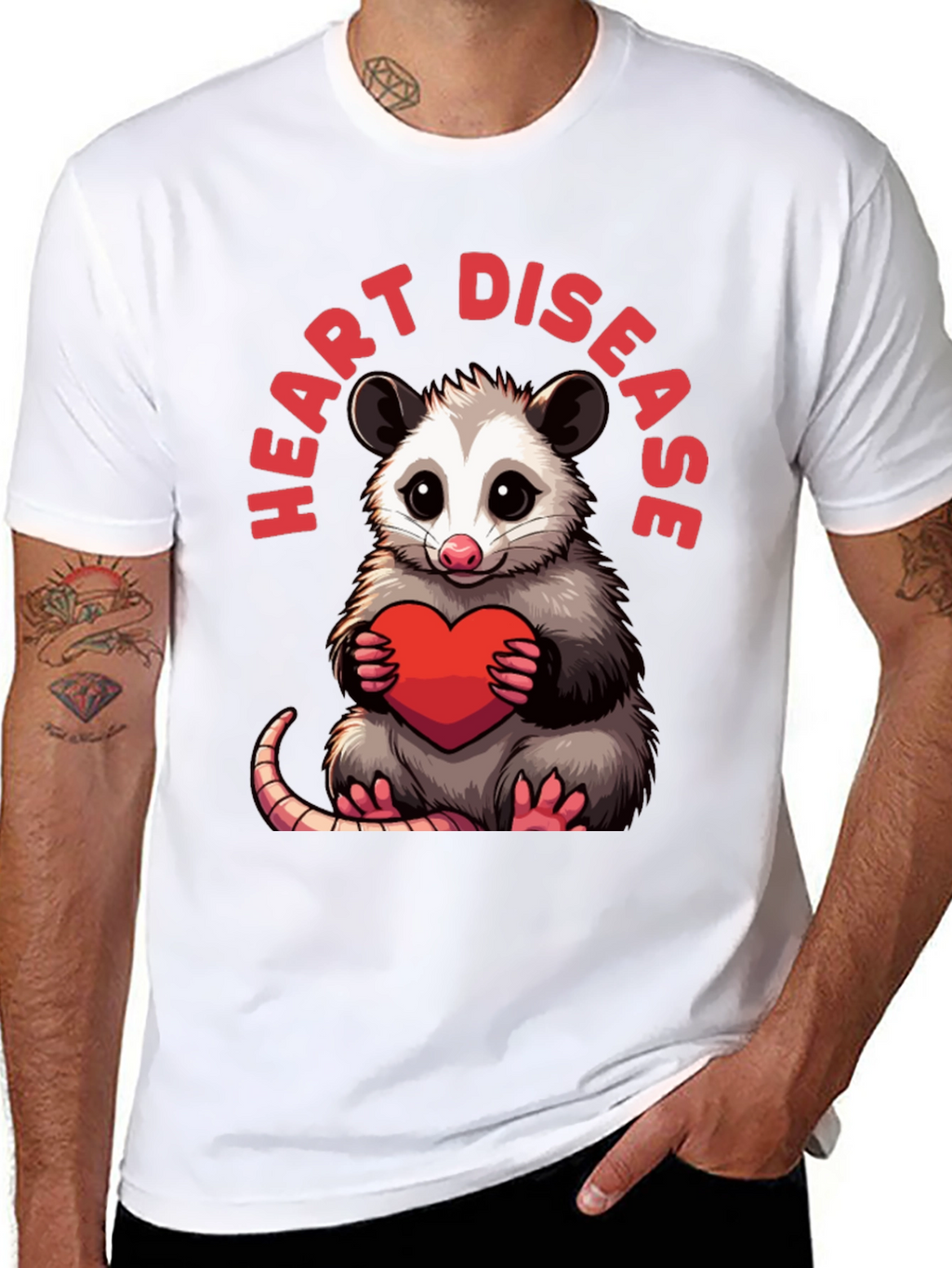 Cute Opossum Heart Disease T-Shirt
