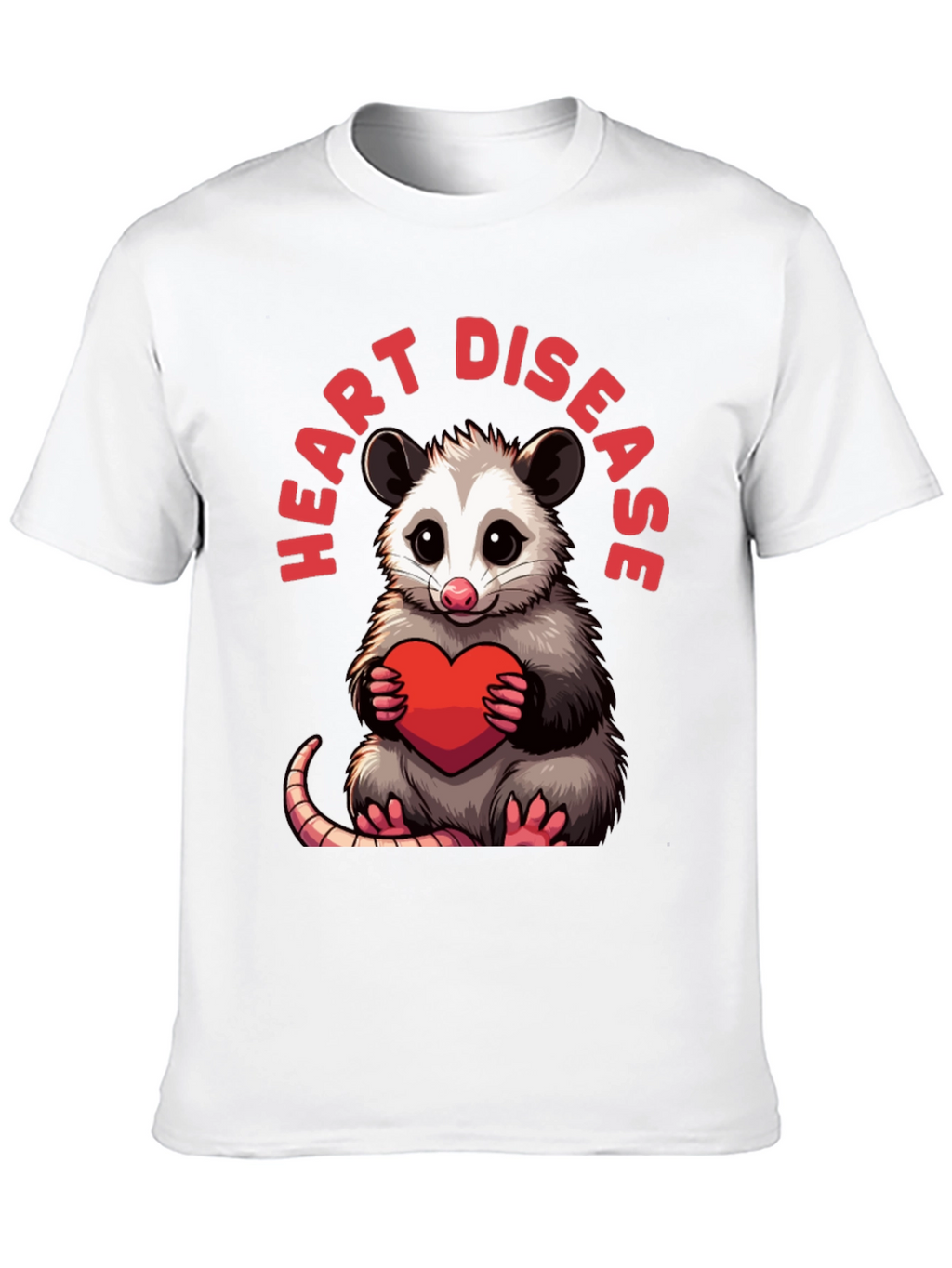 Cute Opossum Heart Disease T-Shirt