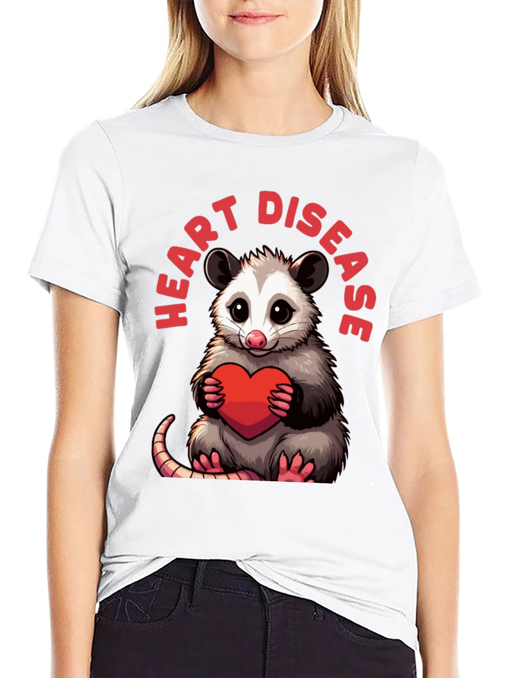 Cute Opossum Heart Disease T-Shirt