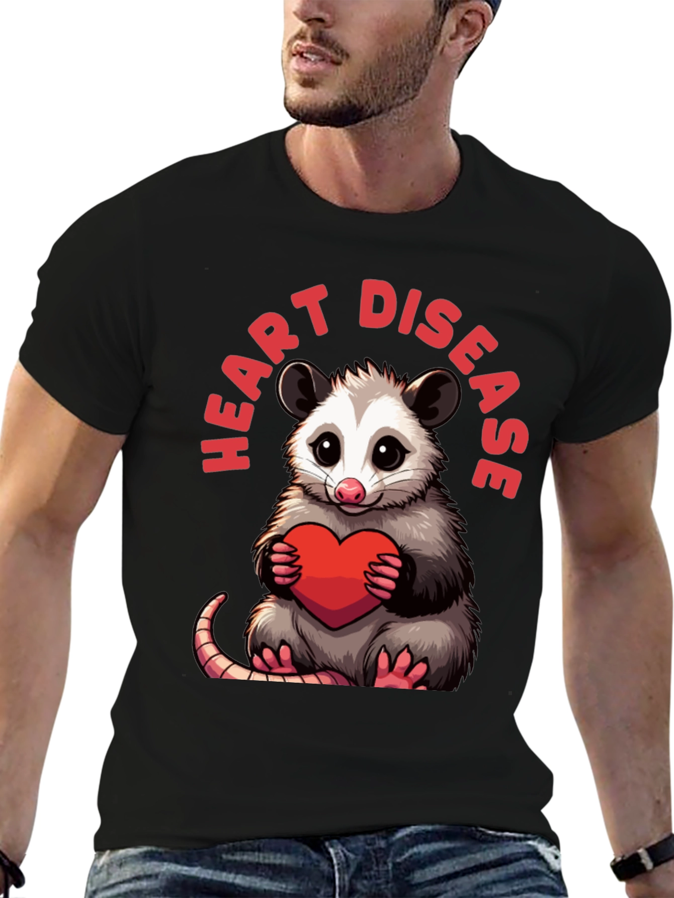 Cute Opossum Heart Disease T-Shirt