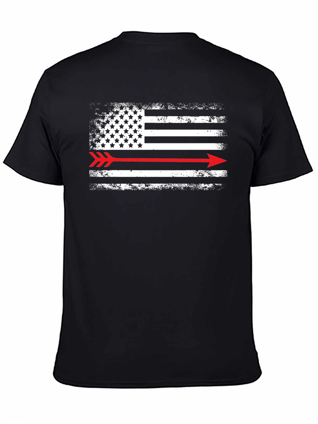 American Flag Arrow T-Shirt - Distressed Black Graphic Tee