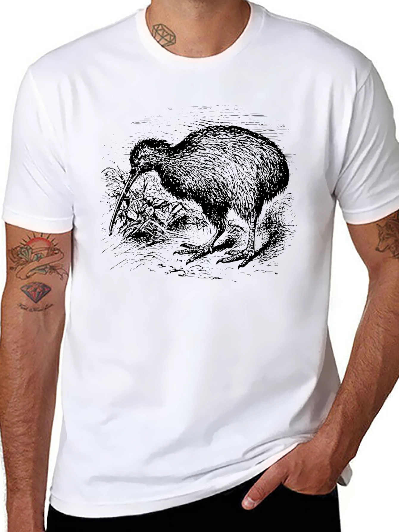 Kiwi Bird Graphic T-Shirt - Unisex Black Tee