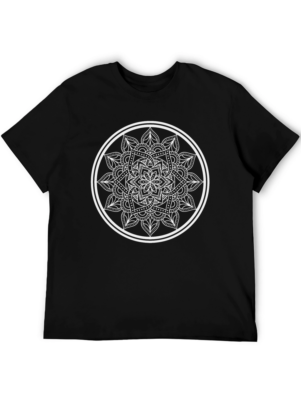 Black T-Shirt with Mandala Design