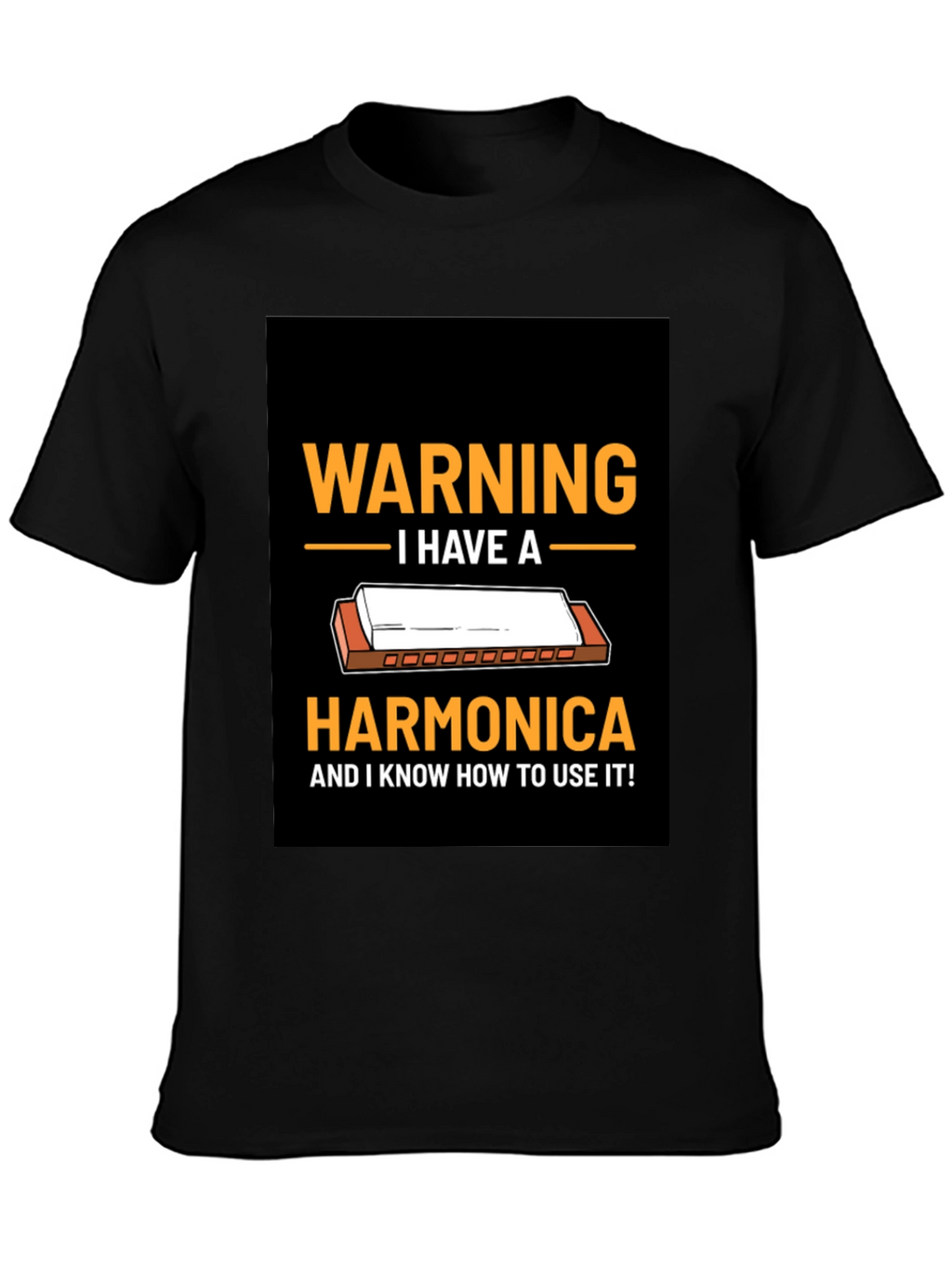 Warning Harmonica T-Shirt - Music Lover Gift
