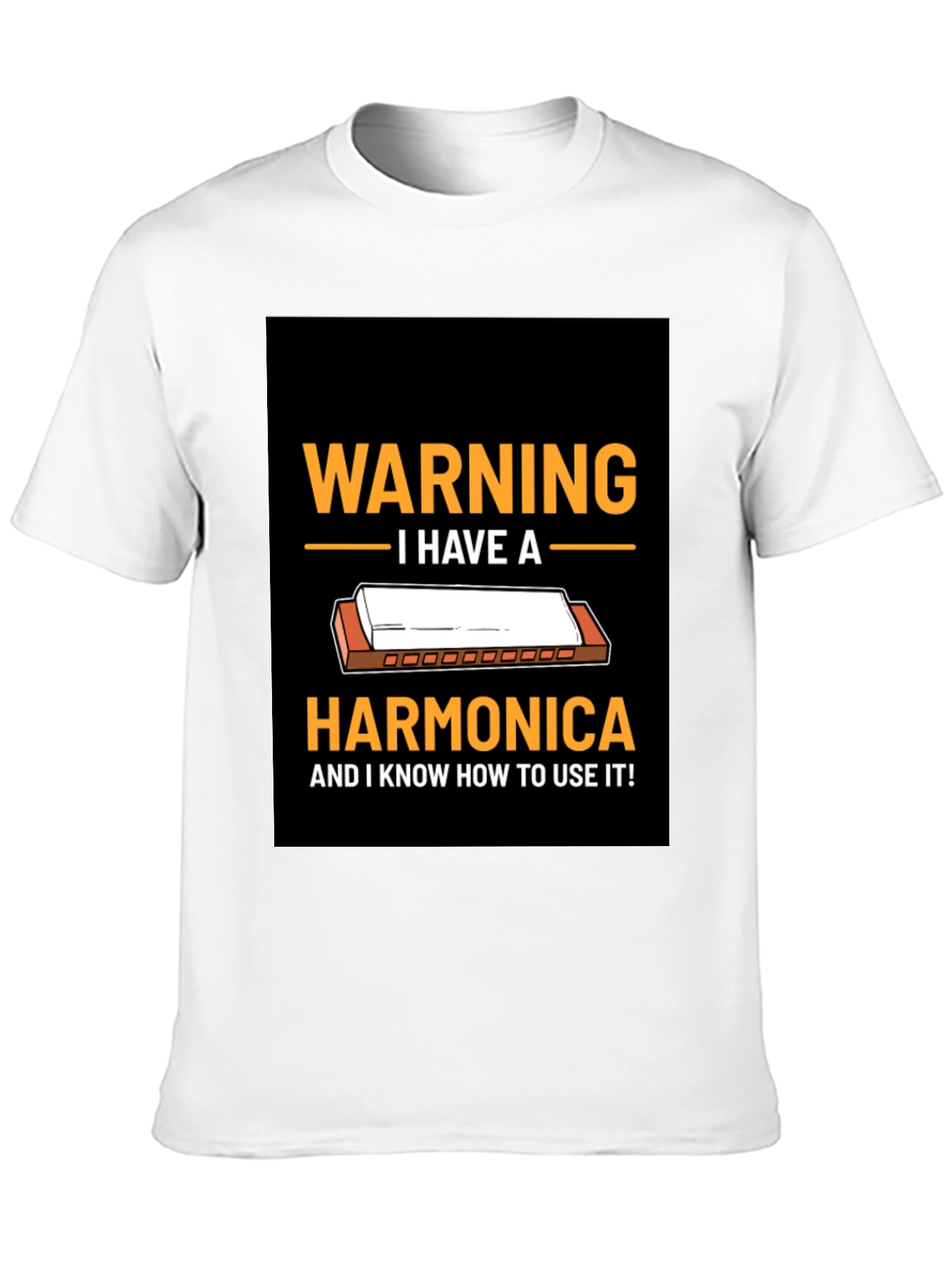 Warning Harmonica T-Shirt - Music Lover Gift