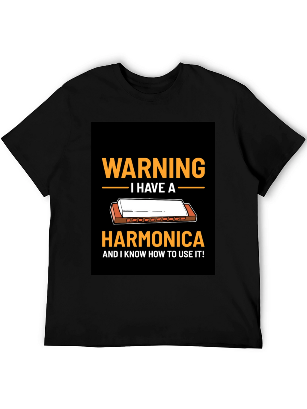 Warning Harmonica T-Shirt - Music Lover Gift