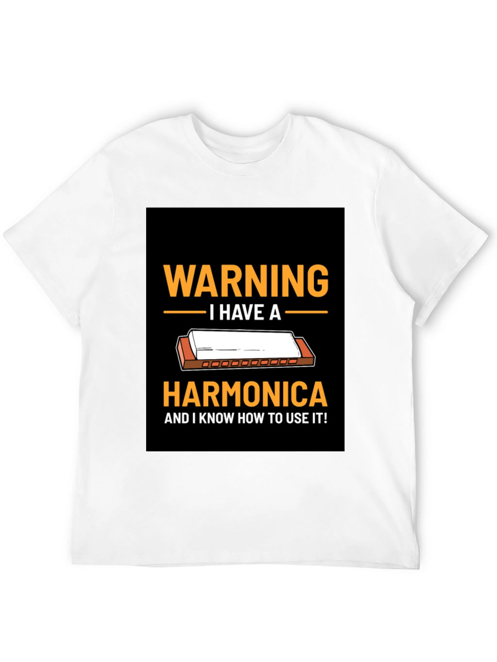 Warning Harmonica T-Shirt - Music Lover Gift