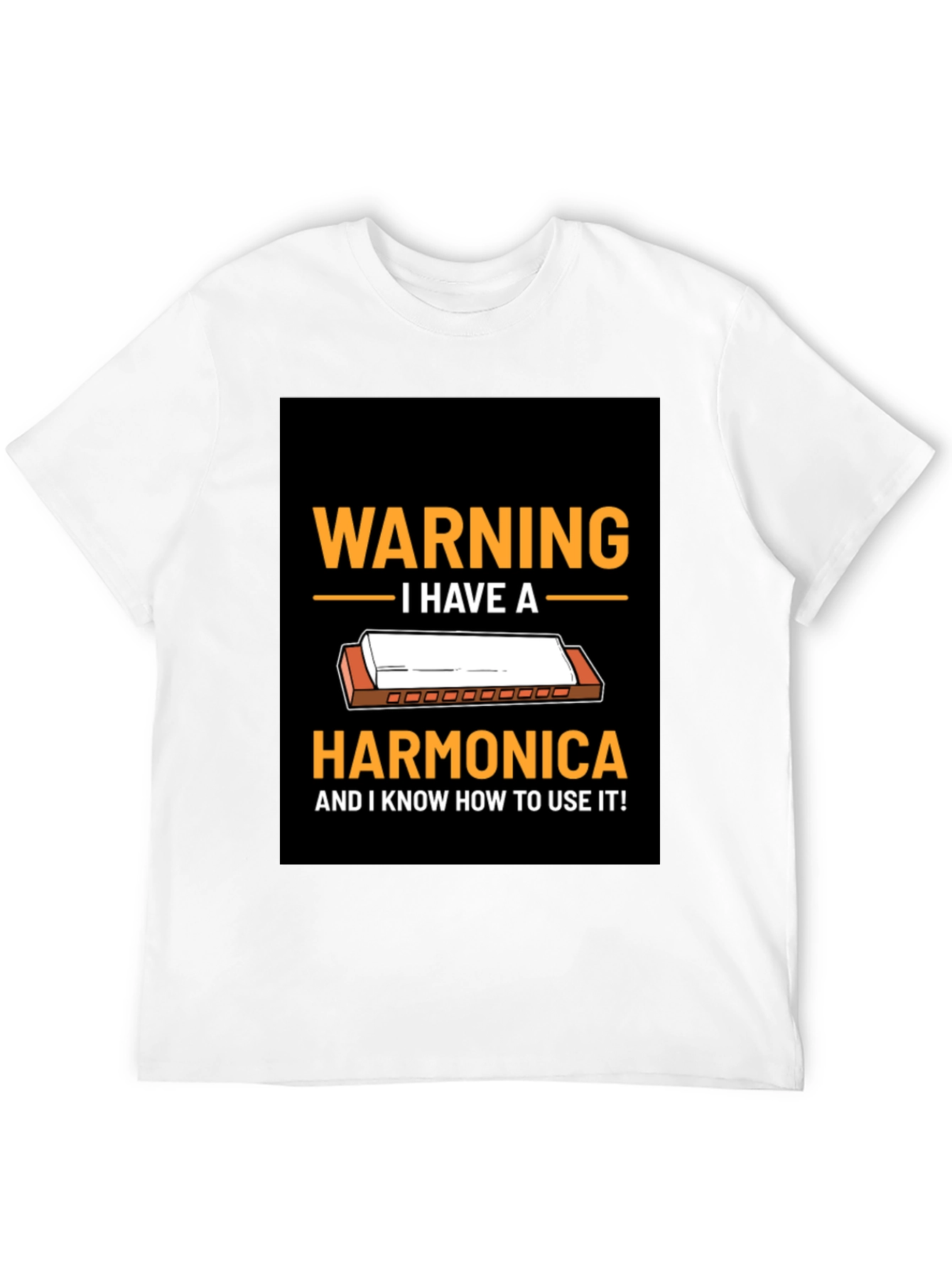 Warning Harmonica T-Shirt - Music Lover Gift