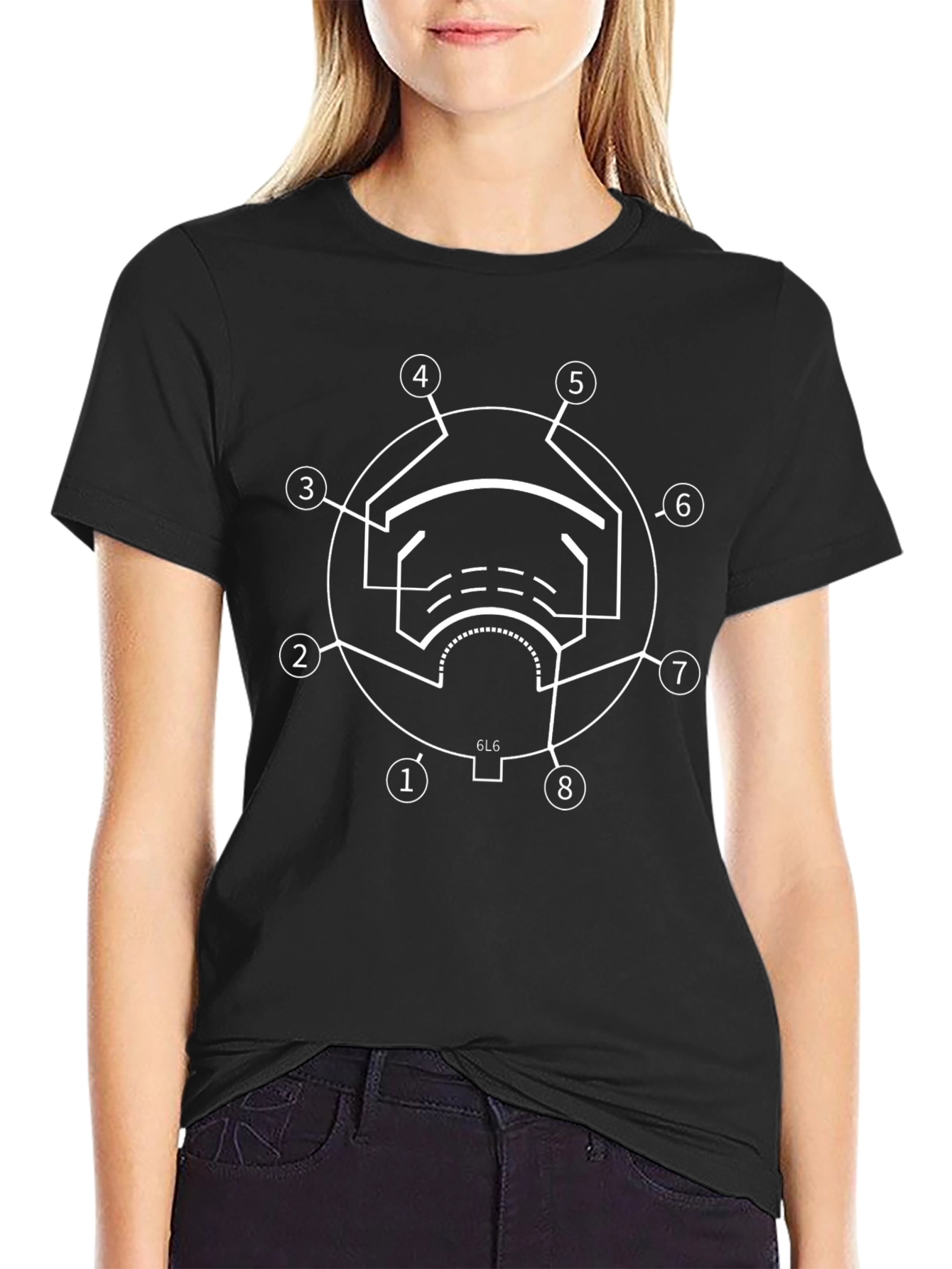 6L6 Vacuum Tube Diagram Graphic T-Shirt