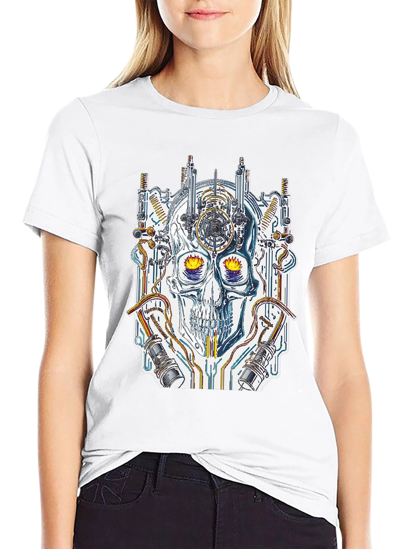 Steampunk Skull Graphic Tee - Unique Design