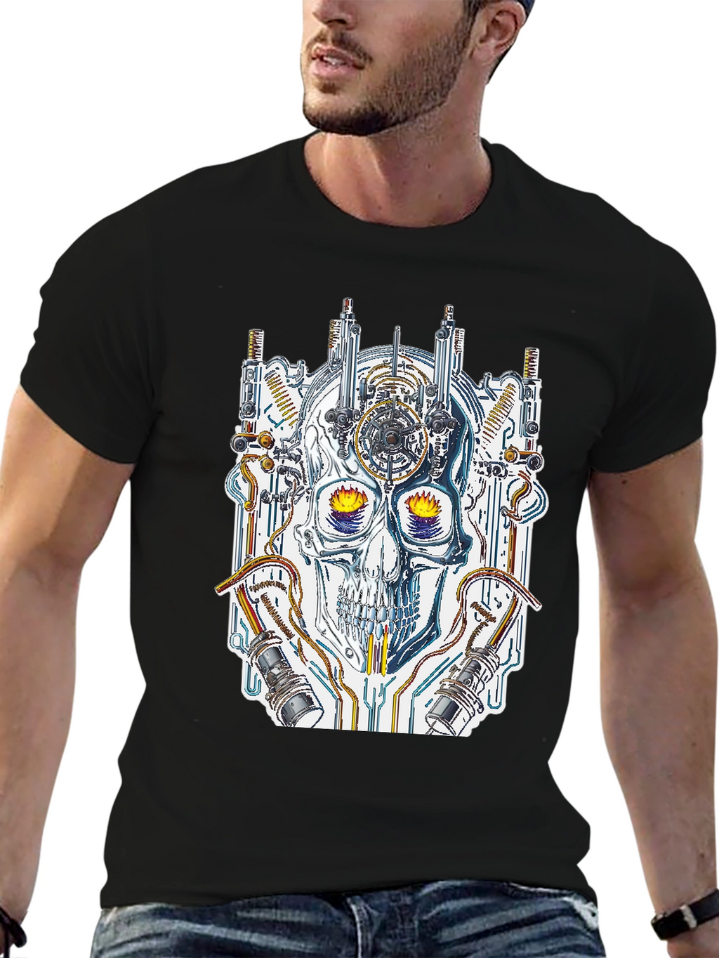 Steampunk Skull Graphic Tee - Unique Design