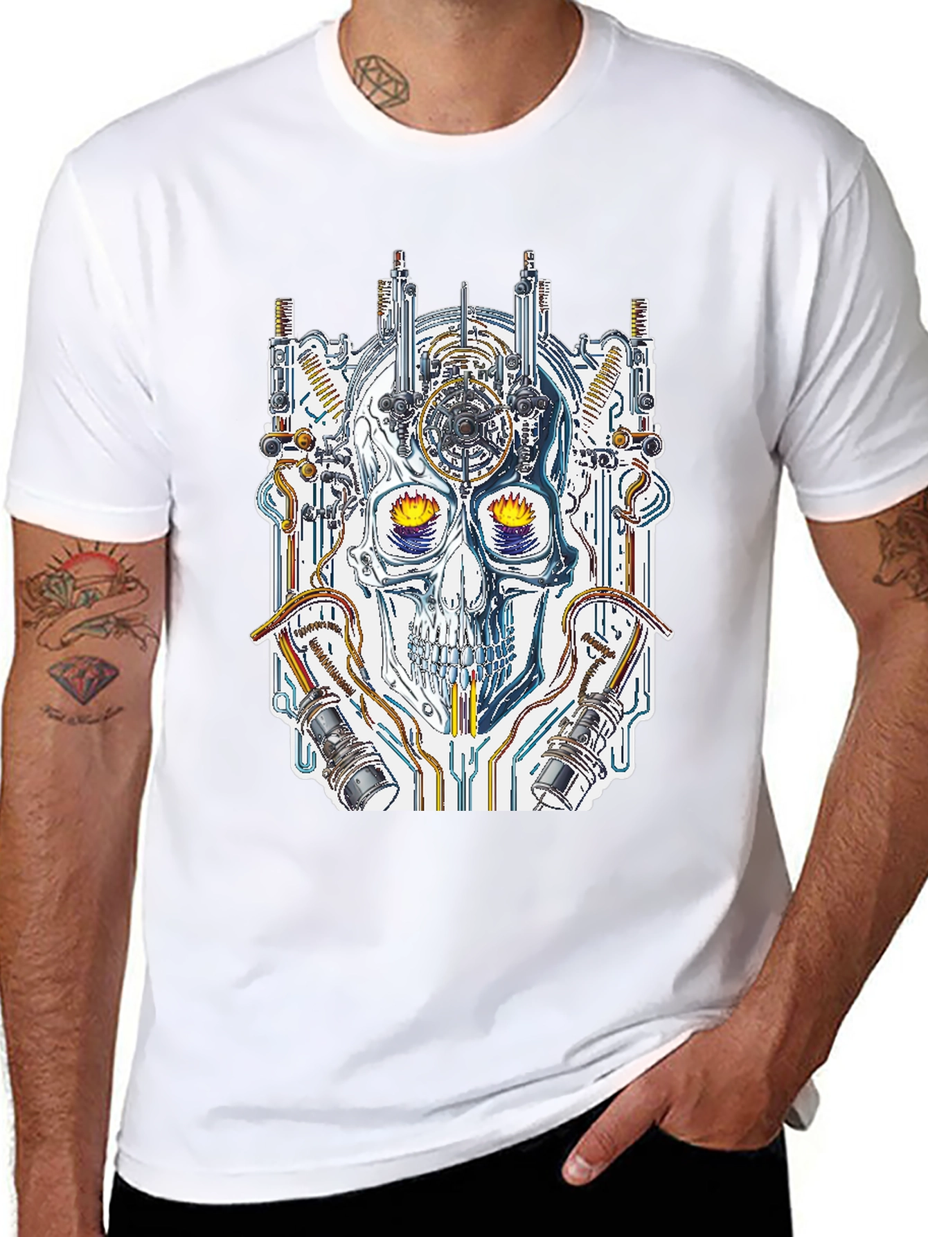 Steampunk Skull Graphic Tee - Unique Design