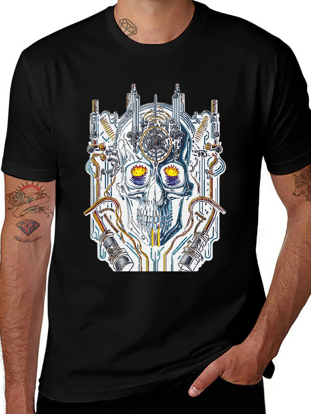 Steampunk Skull Graphic Tee - Unique Design