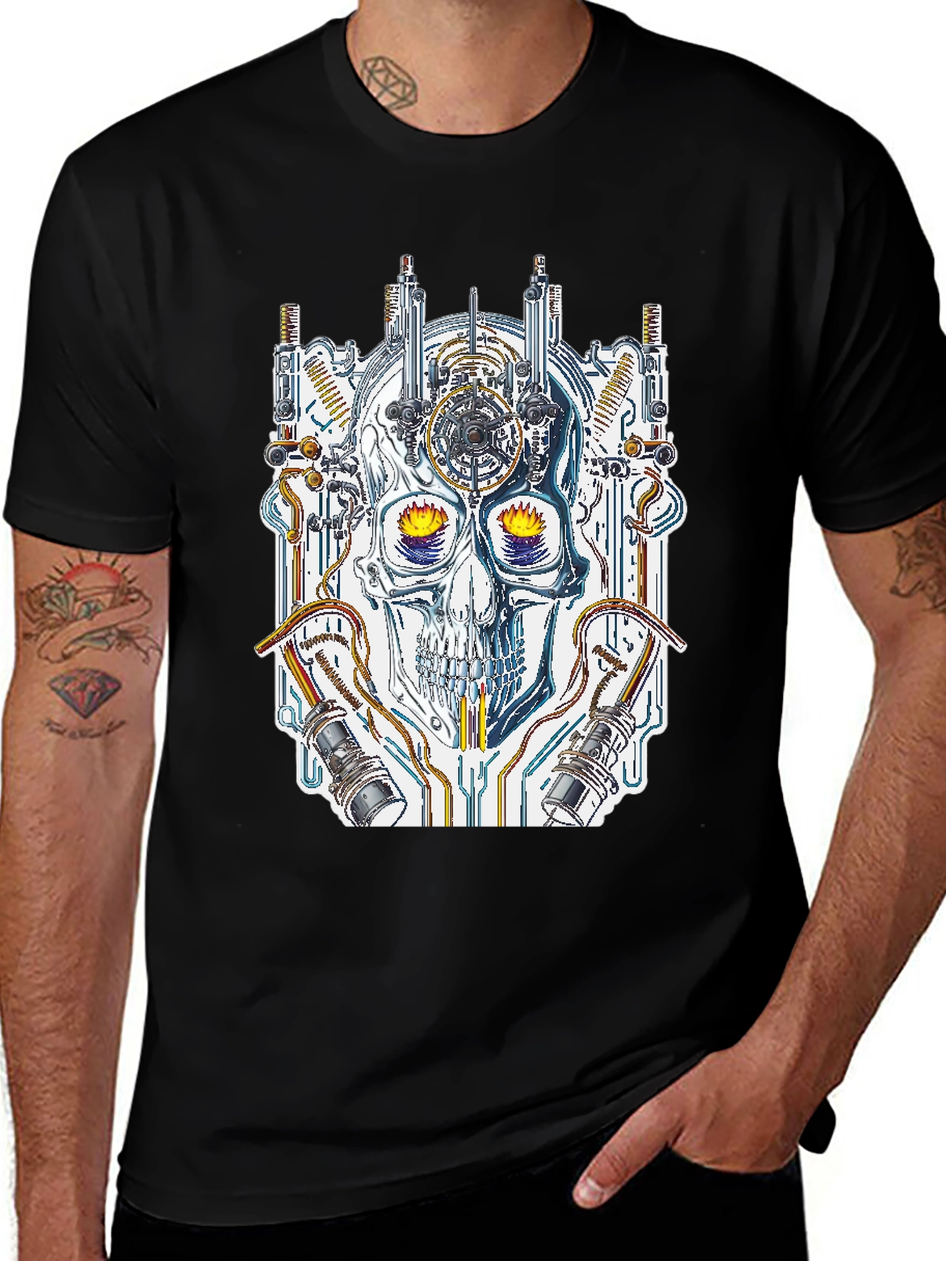Steampunk Skull Graphic Tee - Unique Design