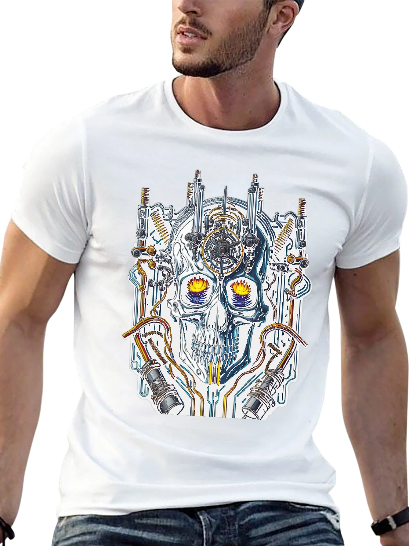 Steampunk Skull Graphic Tee - Unique Design
