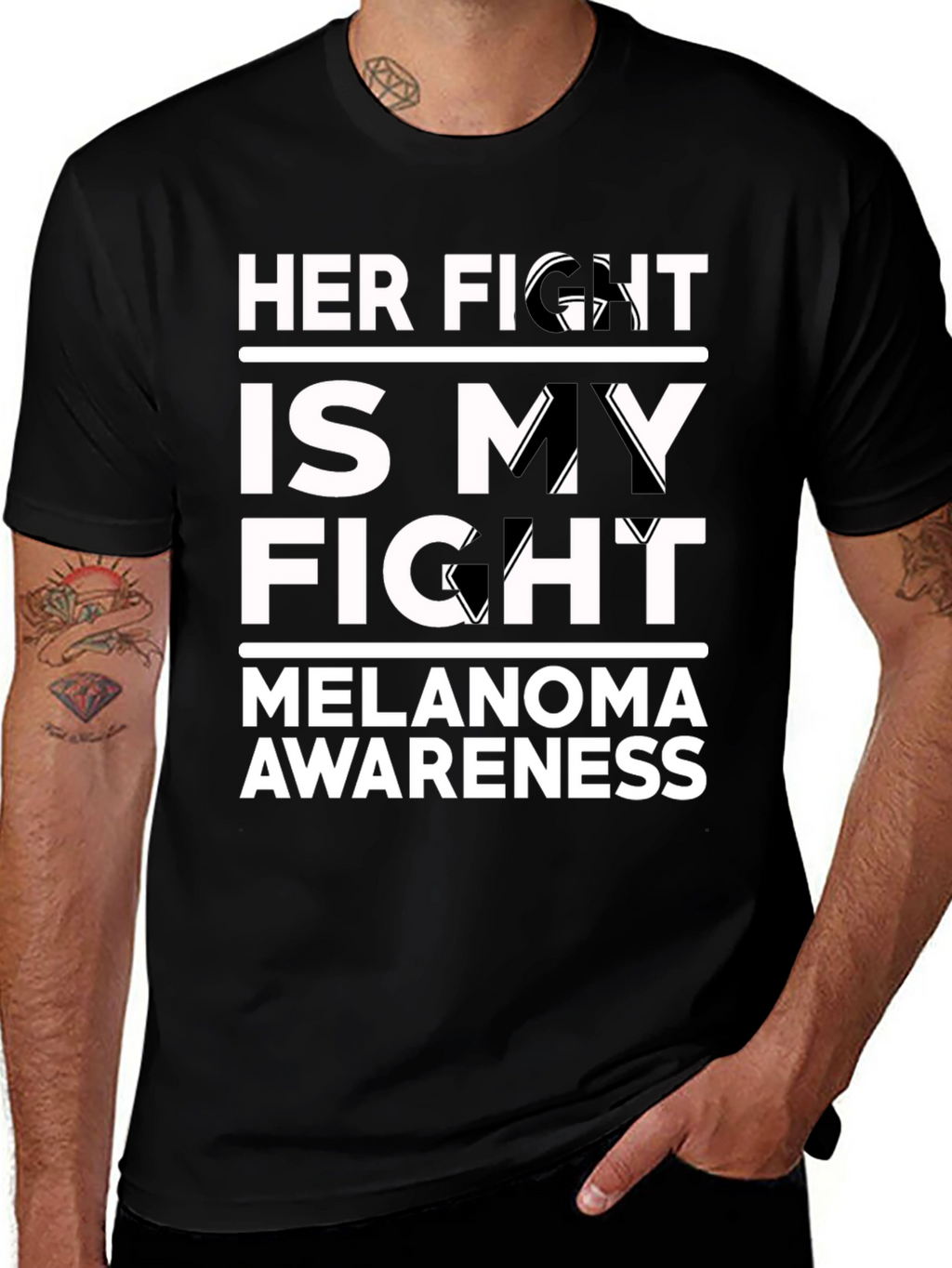 Her Fight Is My Fight Melanoma Awareness T-Shirt
