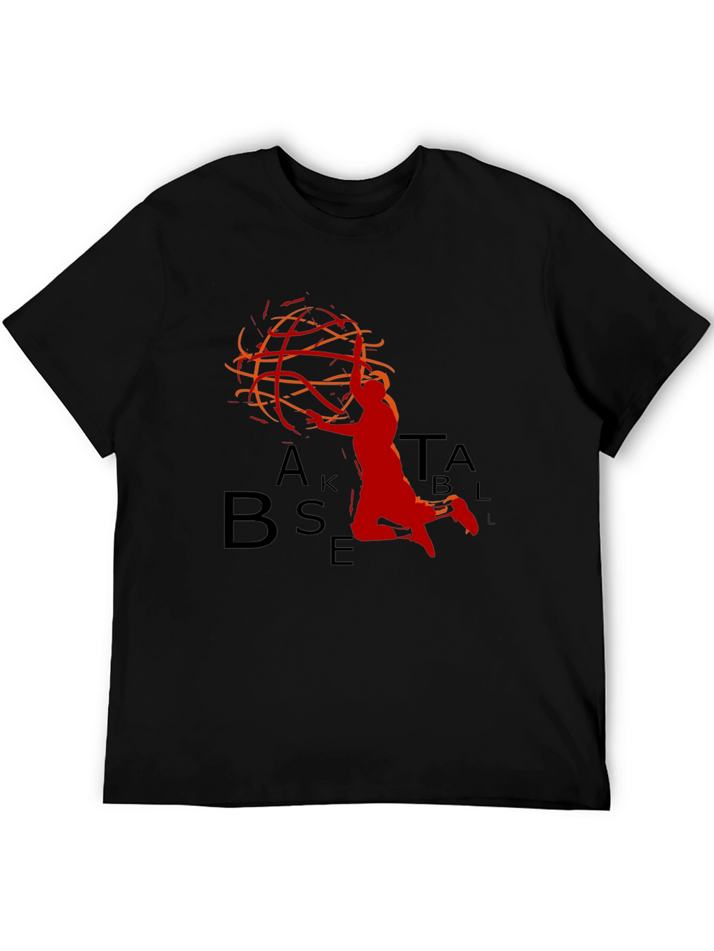 Basketball Graphic Tee - Black Sporty Design