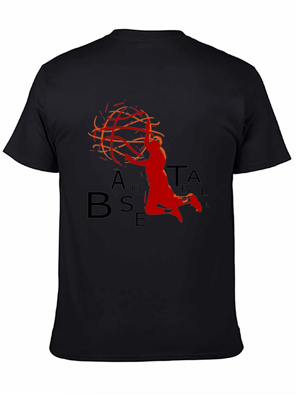 Basketball Graphic Tee - Black Sporty Design