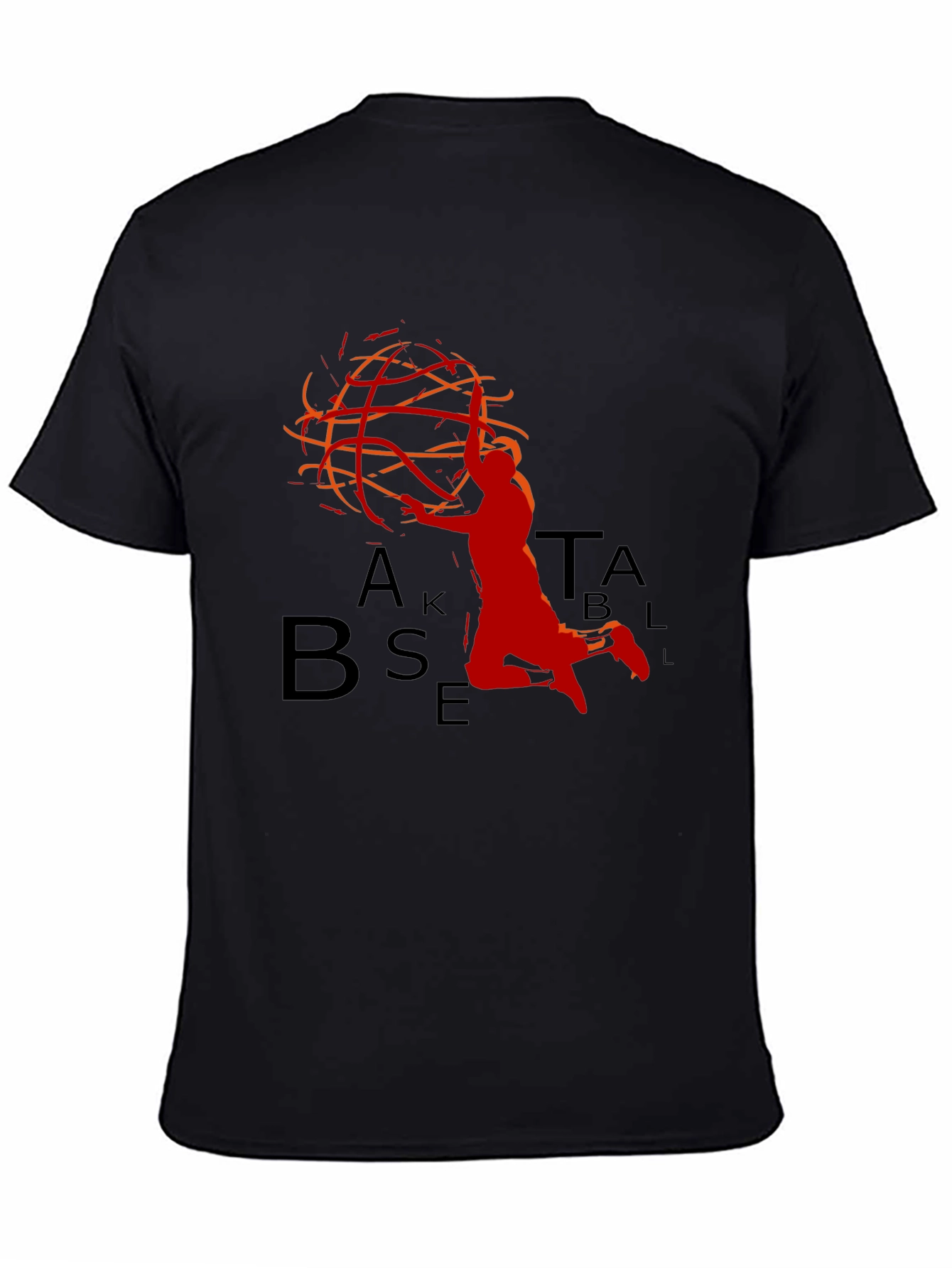 Basketball Graphic Tee - Black Sporty Design