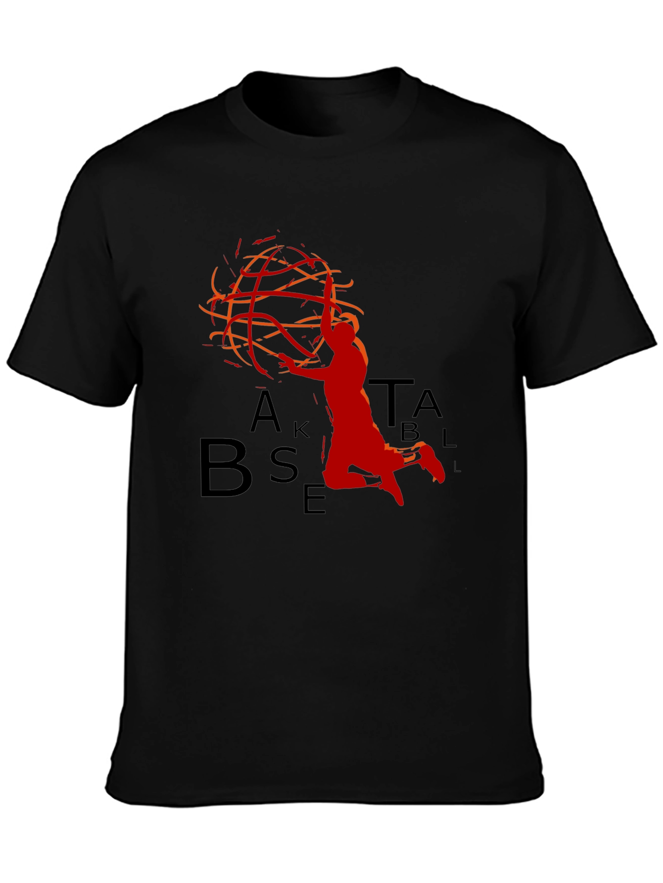 Basketball Graphic Tee - Black Sporty Design