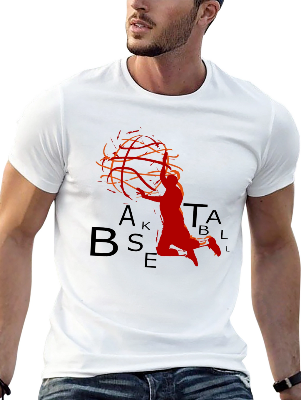 Basketball Graphic Tee - Black Sporty Design