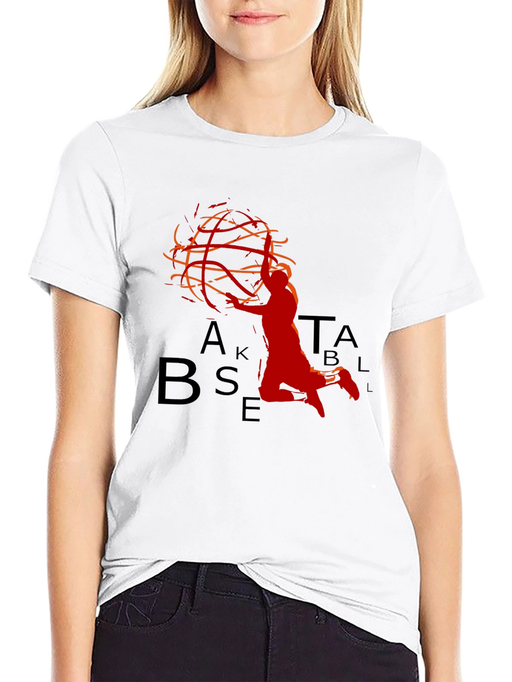 Basketball Graphic Tee - Black Sporty Design