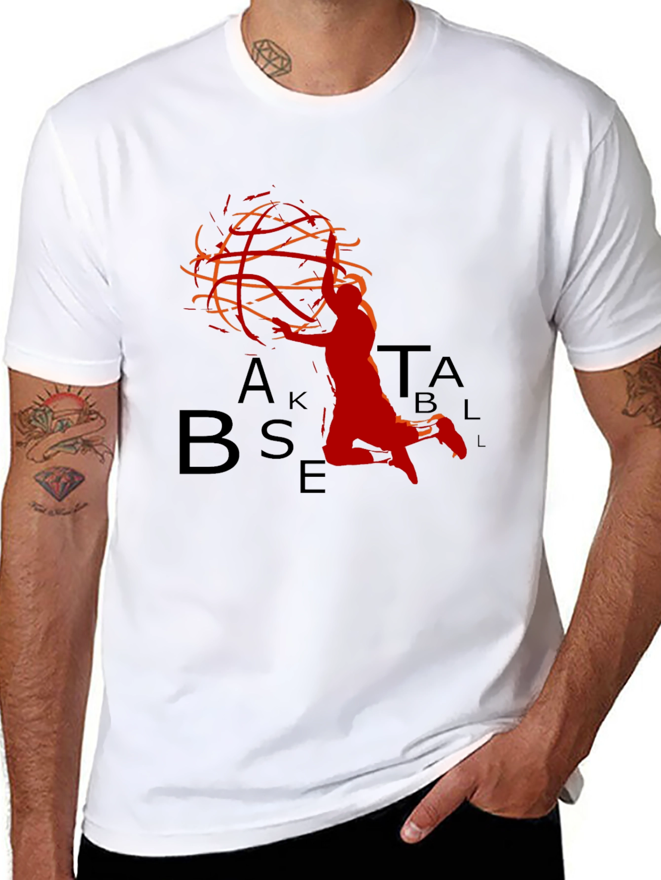 Basketball Graphic Tee - Black Sporty Design