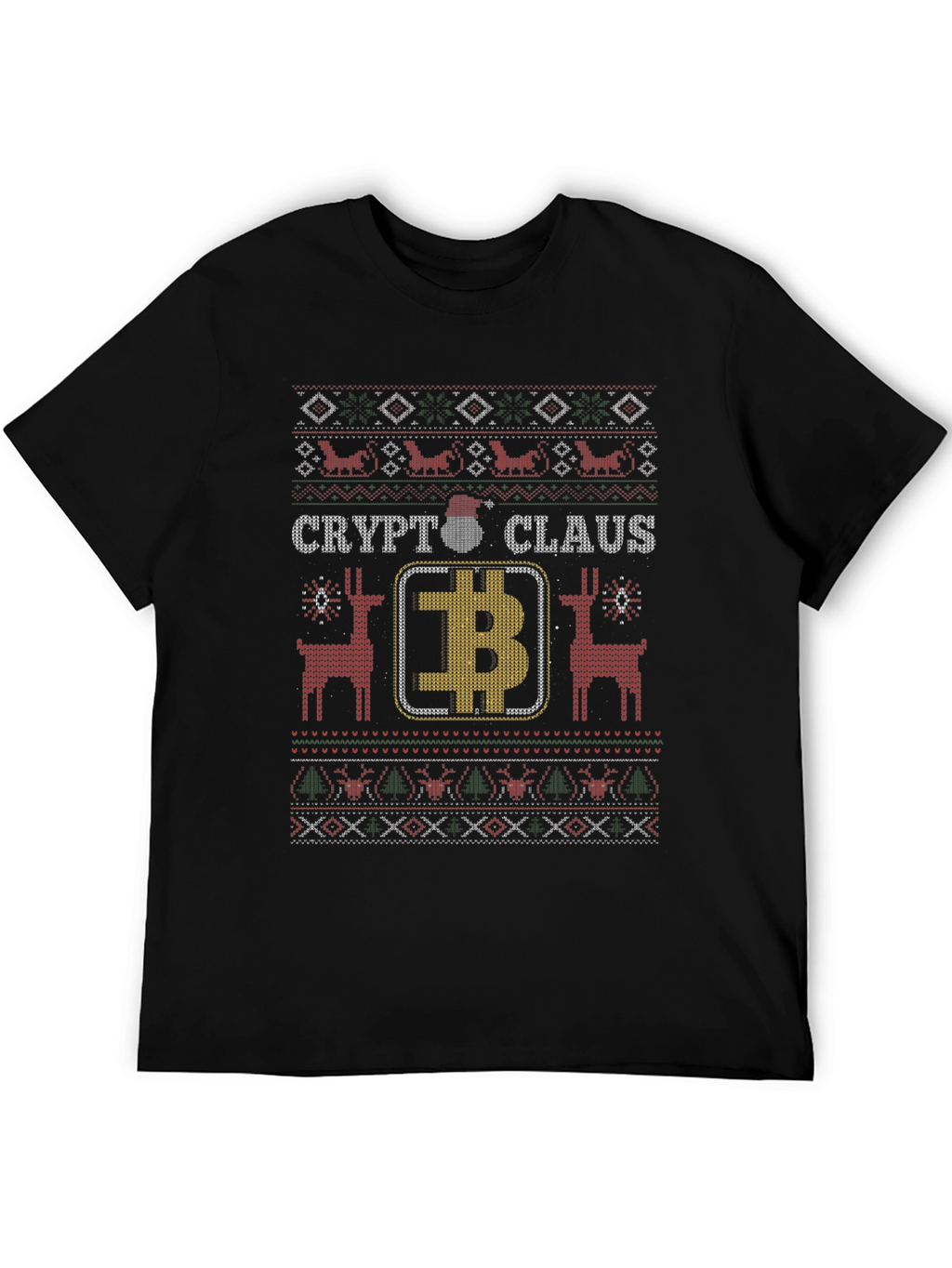 Crypto Claus Bitcoin Ugly Christmas Sweater T-Shirt