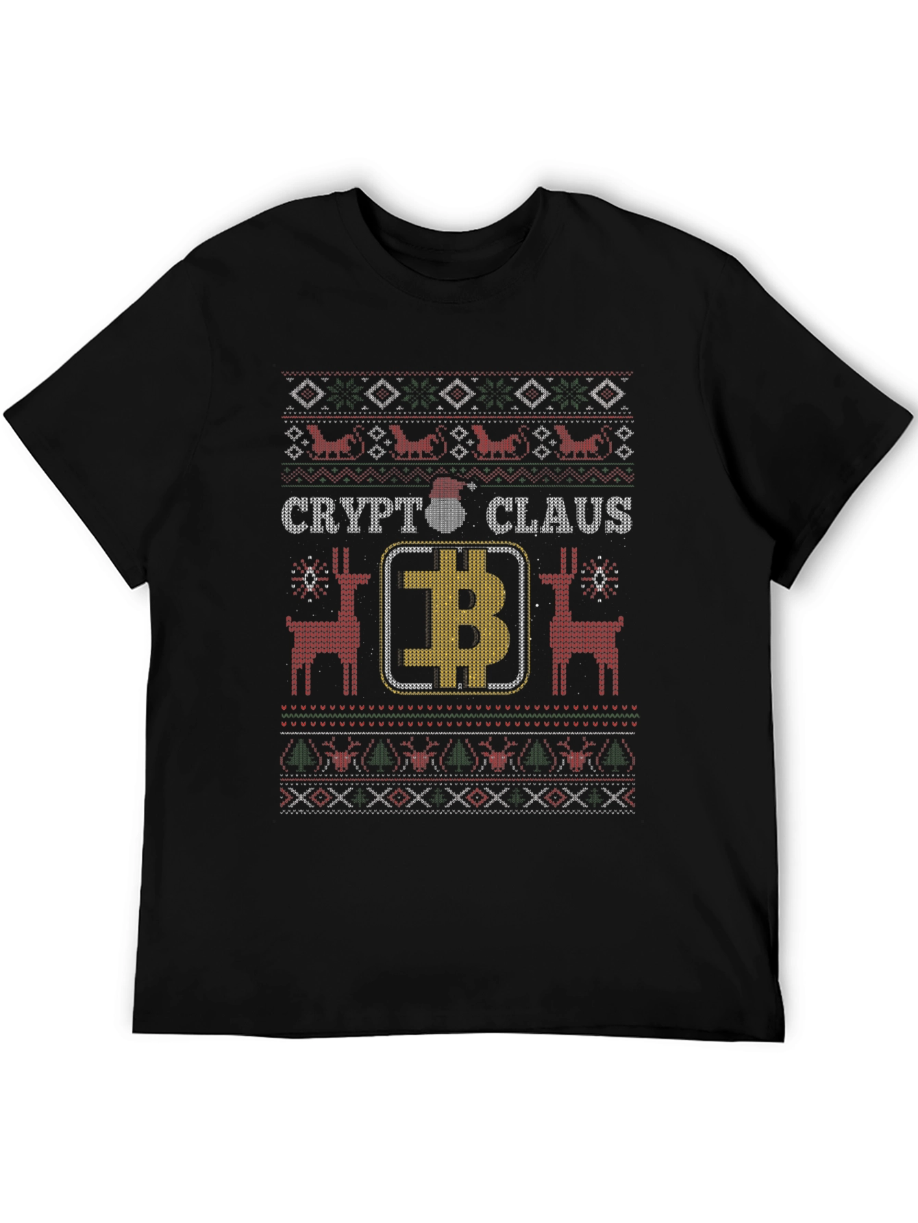Crypto Claus Bitcoin Ugly Christmas Sweater T-Shirt