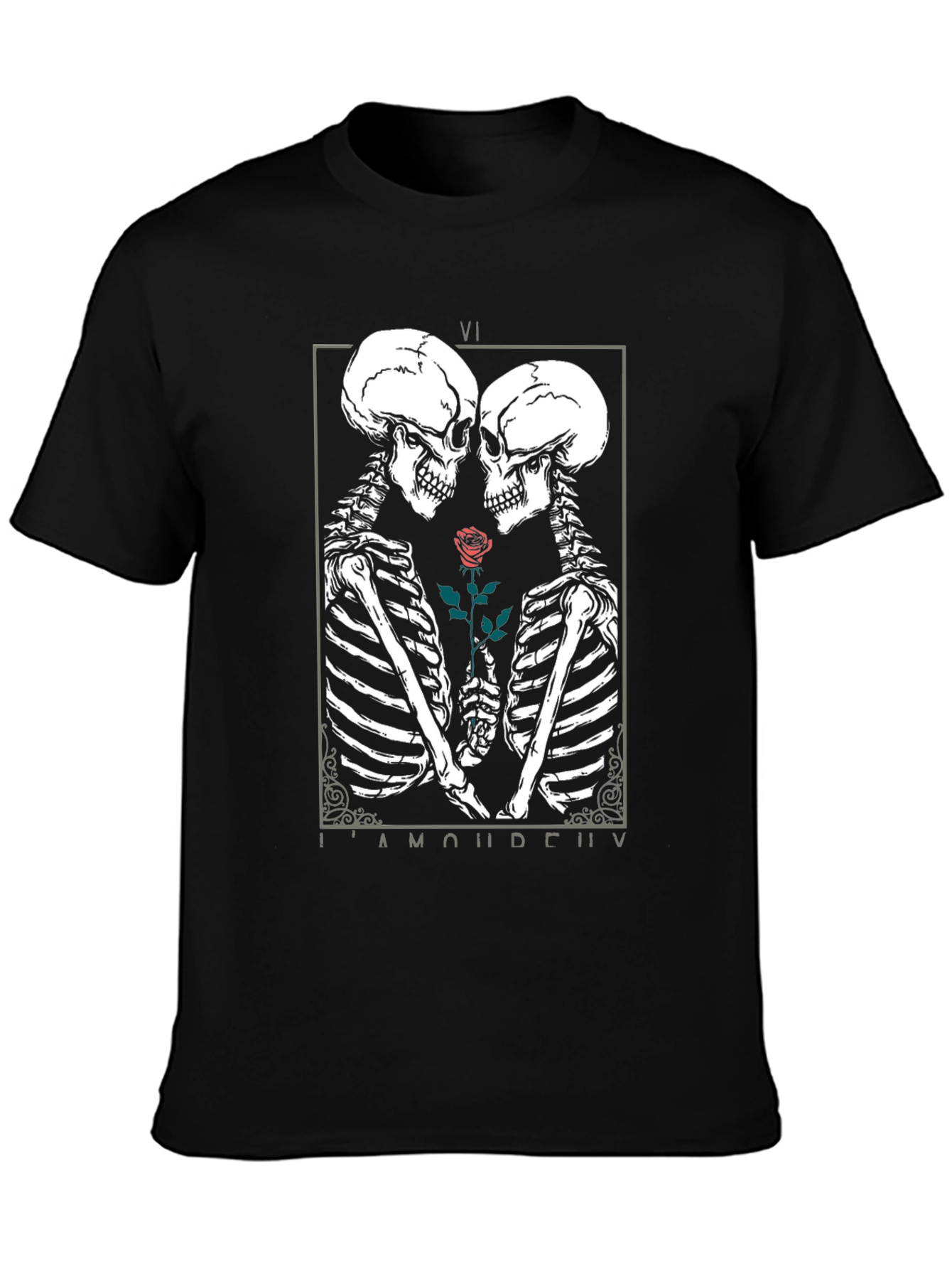 Skeleton Romance Graphic Tee - Black