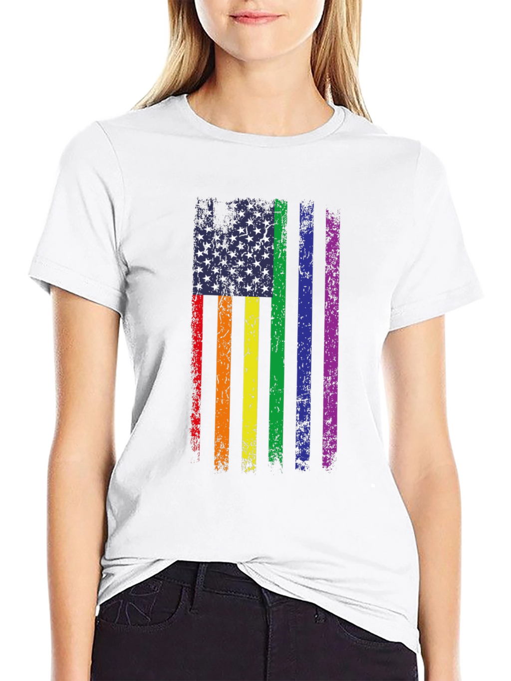 Pride Flag USA Graphic Tee