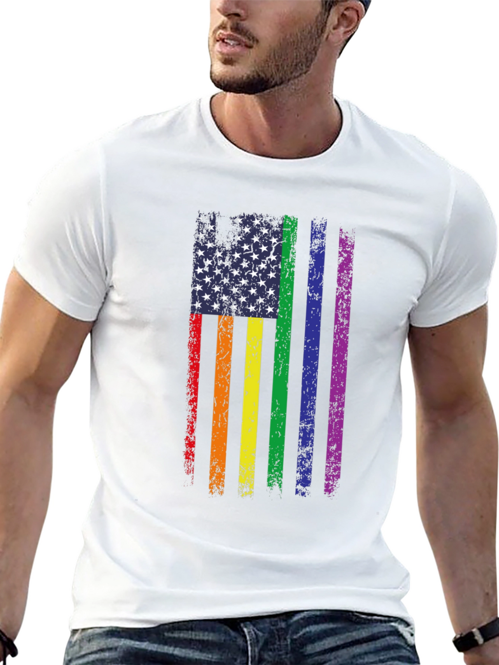 Pride Flag USA Graphic Tee