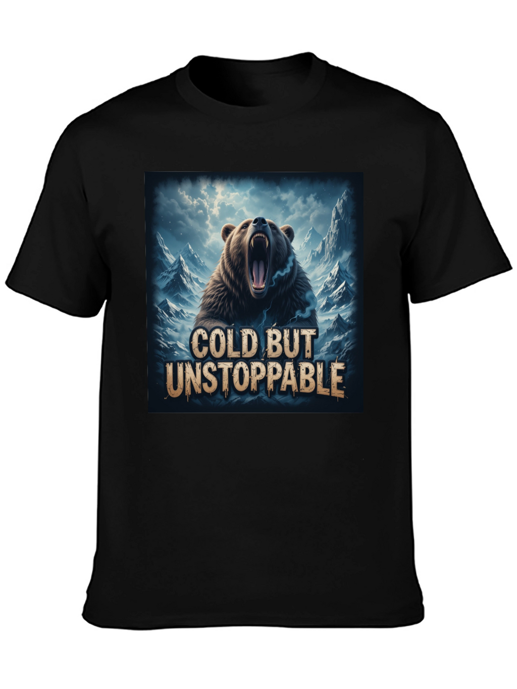 Cold But Unstoppable Bear Graphic T-Shirt
